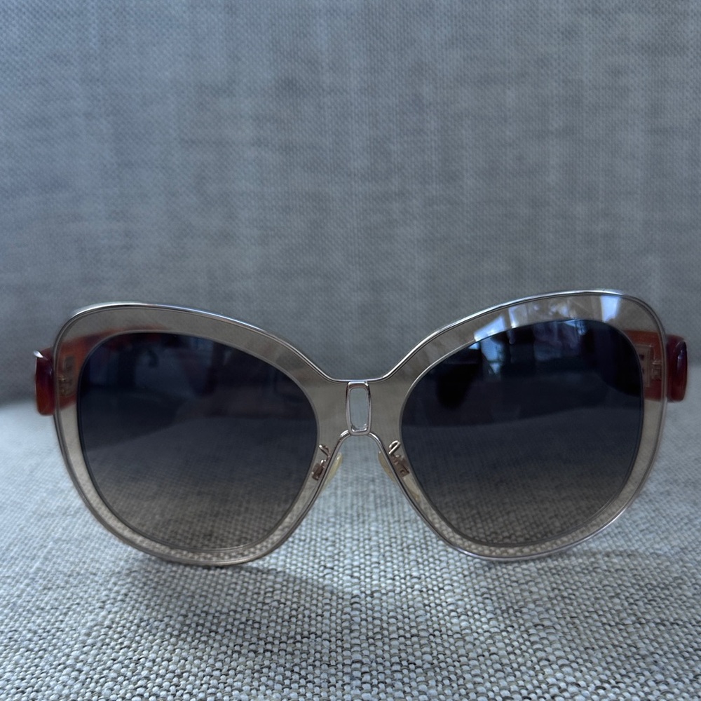 Balenciaga Brownish Gold and Red Women's Sunglasses